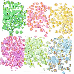 Украшения для ногтей Housoutil 2 шт 6 шт Светящийся гель для ногтей Хэллоуин Бриллианты для ногтей Рождественское украшение Nail-Art красочные сверла для ногтей Девушки Стекло украшения 3d synthetic.ua - Фото 1