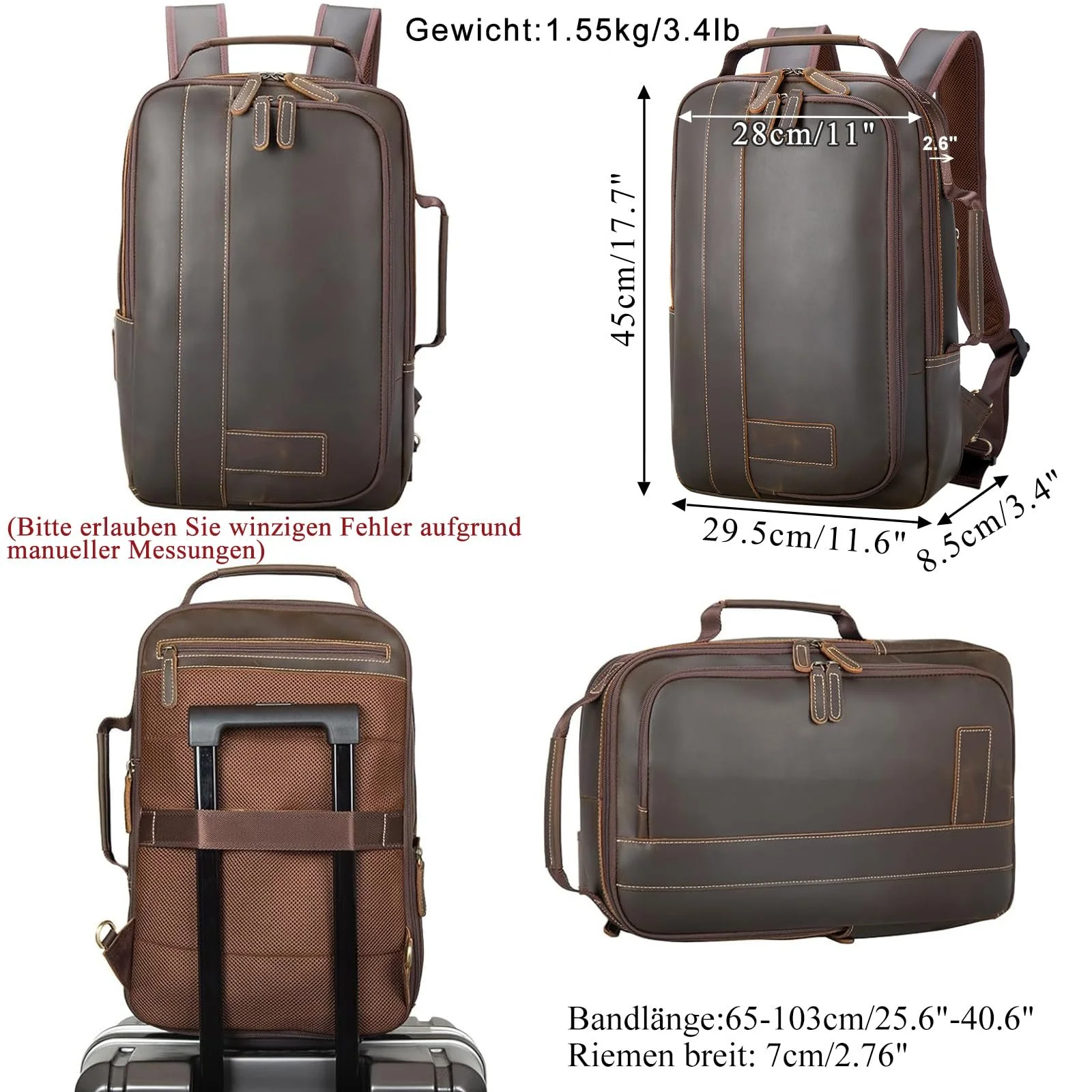 Рюкзак для ноутбука TIDING 15.6 дюйма Leather Business, фото №5 Рюкзак для ноутбука TIDING 15.6 дюйма Leather Business, фото №5