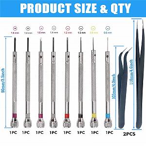 Набір викруток TCP з прецизійними гвинтами 10 шт. Чорний synthetic.ua - Фото 1