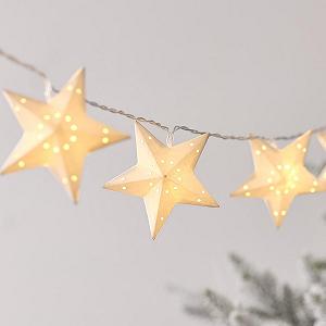 Гирлянда Lights4fun Звезда 10 LED Звезды Бумага от батарей Белый synthetic.ua - Фото 1