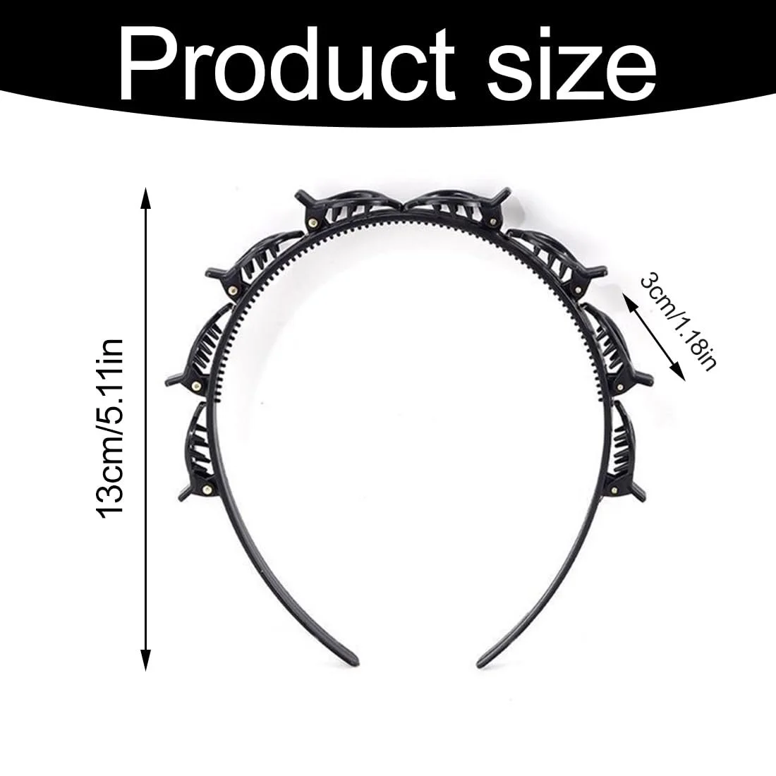 Обруч для волос с зубцами и клипсами, фото №2