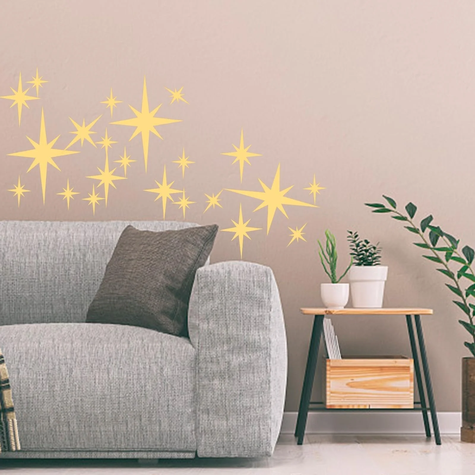 Наклейка на стіну 42 зірки акрилова дзеркальна золота, фото №9