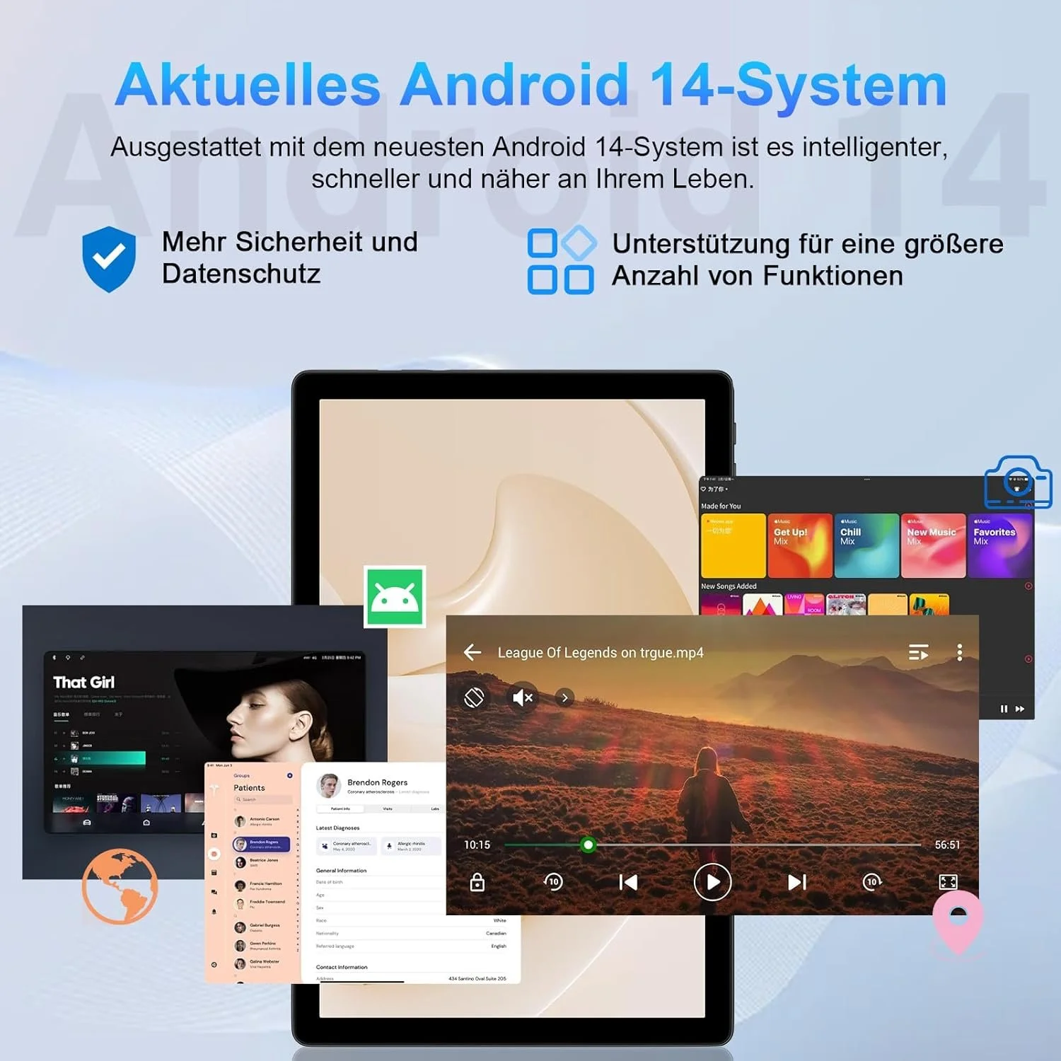 Планшет 10.1" SUAAT S3 6+14/128Gb 8 ядер Android 14 6000 mAh Черный, фото №2 Планшет 10.1" SUAAT S3 6+14/128Gb 8 ядер Android 14 6000 mAh Черный, фото №2