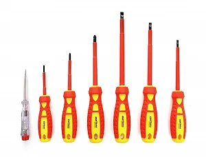 Набір викруток KRAFT&DELE KD10335 7 шт. Плоскі, хрестові та тестер напруги Магнітні - Фото 1