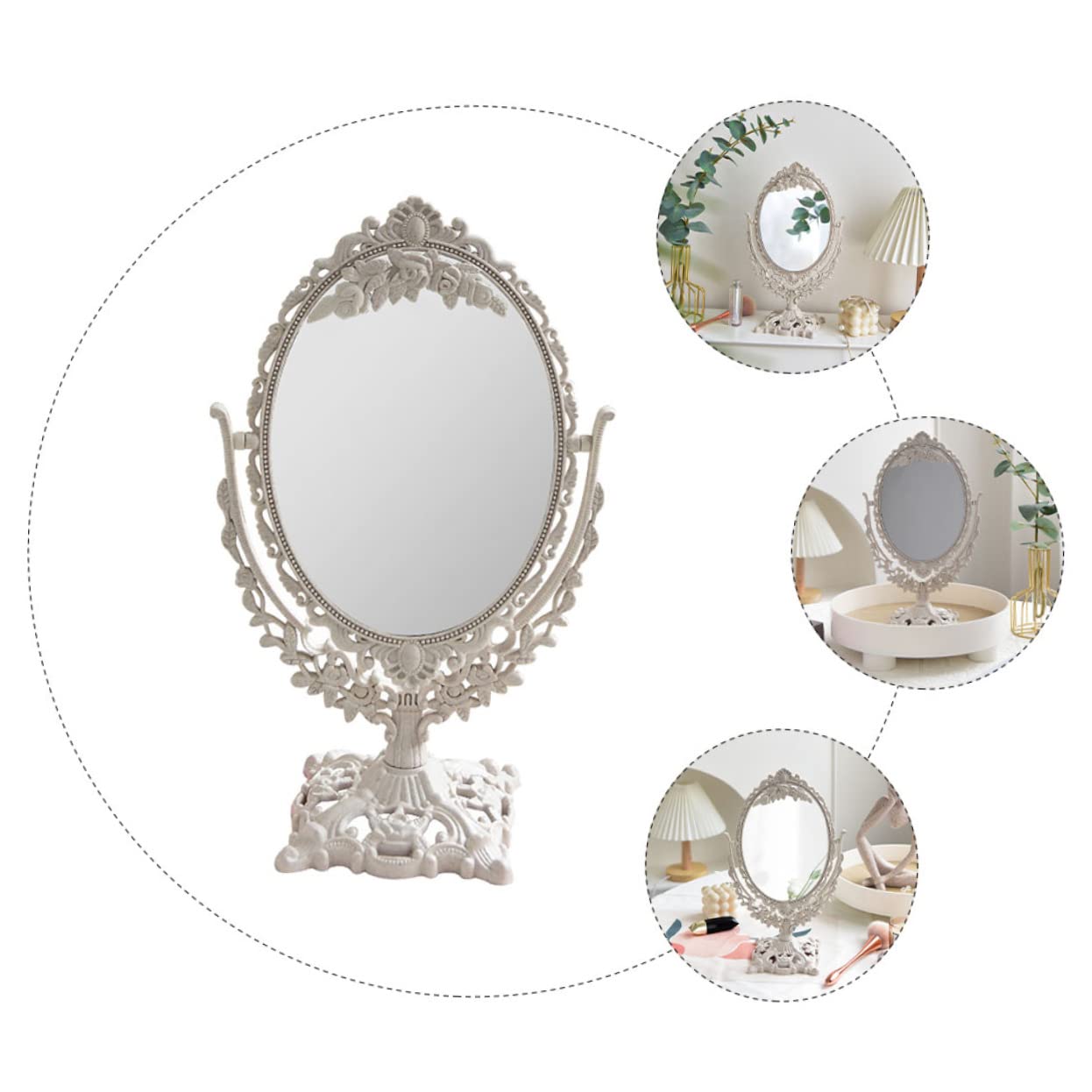 Набір Princess Дзеркало Подвійне Із Двох Сторін Велике Античне Косметичне Дзеркало Витончений Дизайн, фото №5