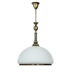 Підвісний світильник Licht-Erlebnisse, метал та скло, антична латунь, E27, діаметр 40 см synthetic.ua - Фото 1