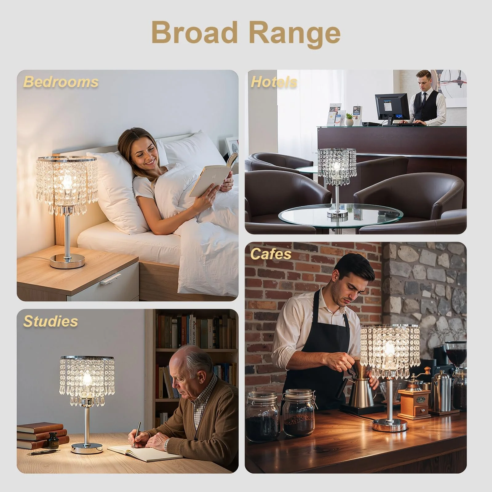 Настільна лампа кришталева з круглою основою декоративна біла, фото №8