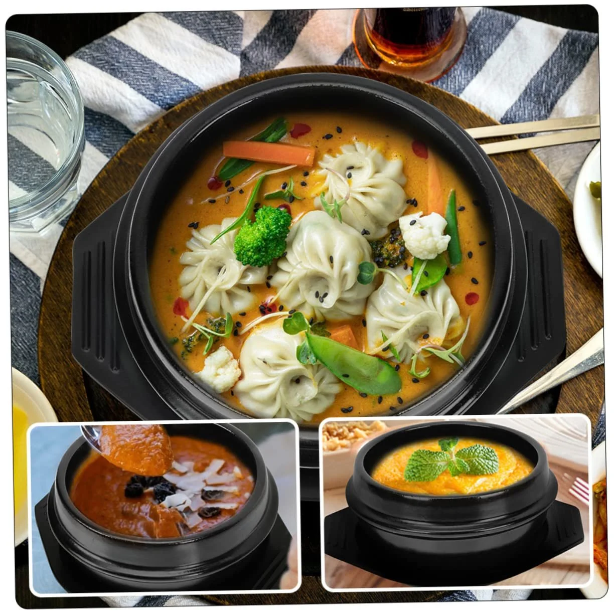 Горщик для запікання Керамічний з підставкою у корейському стилі Жаростійкий, фото №2