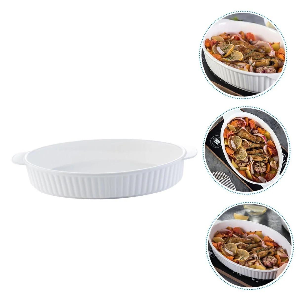 Форма для запікання Homoyoyo Овальна керамічна з подвійними ручками, фото №5