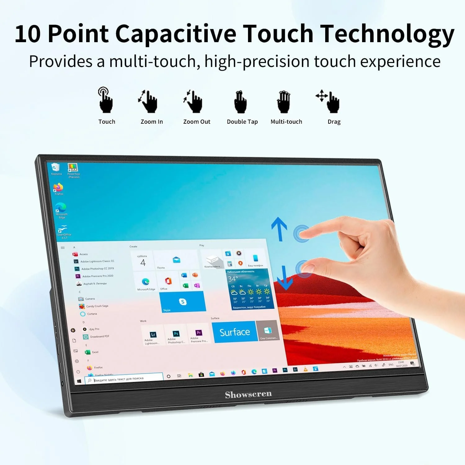 Монитор портативный сенсорный 15.6" Showscren HD-156 Full HD IPS 60 Гц, фото №3 Монитор портативный сенсорный 15.6" Showscren HD-156 Full HD IPS 60 Гц, фото №3