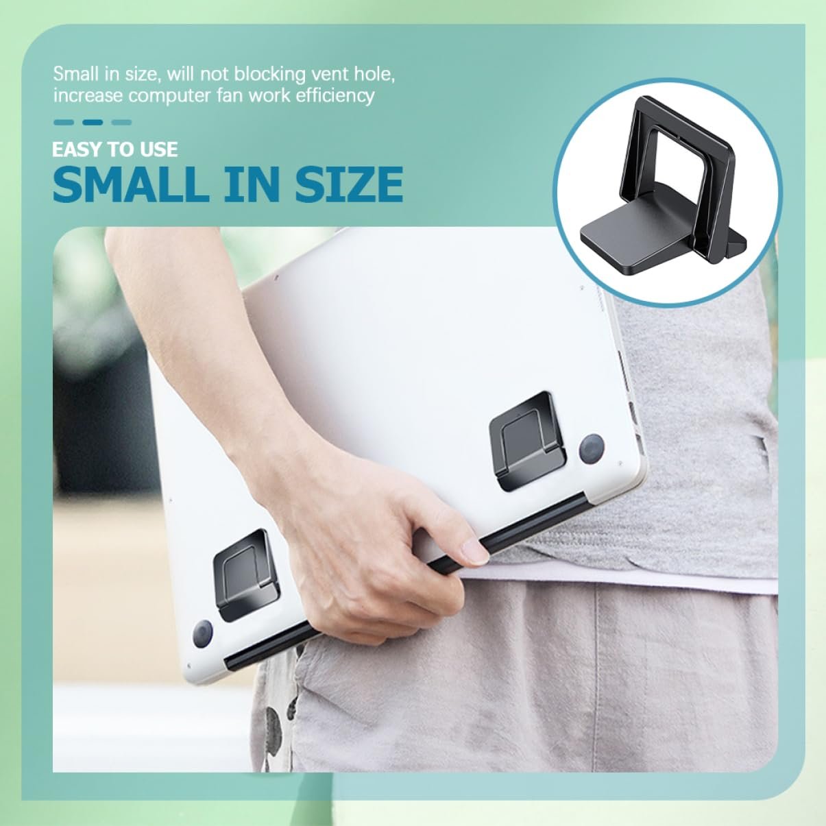 Підставка для ноутбука ергономічна складна Non-Slip Laptop Holder Laptop Elevator науковий кут огляду покращує поставу, фото №8