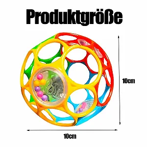 М'яч для немовлят різнокольоровий, іграшка-брязкальце для немовлят 6 місяців, розвиває моторику, сенсорний розвиток, легко тримати synthetic.ua - Фото 1