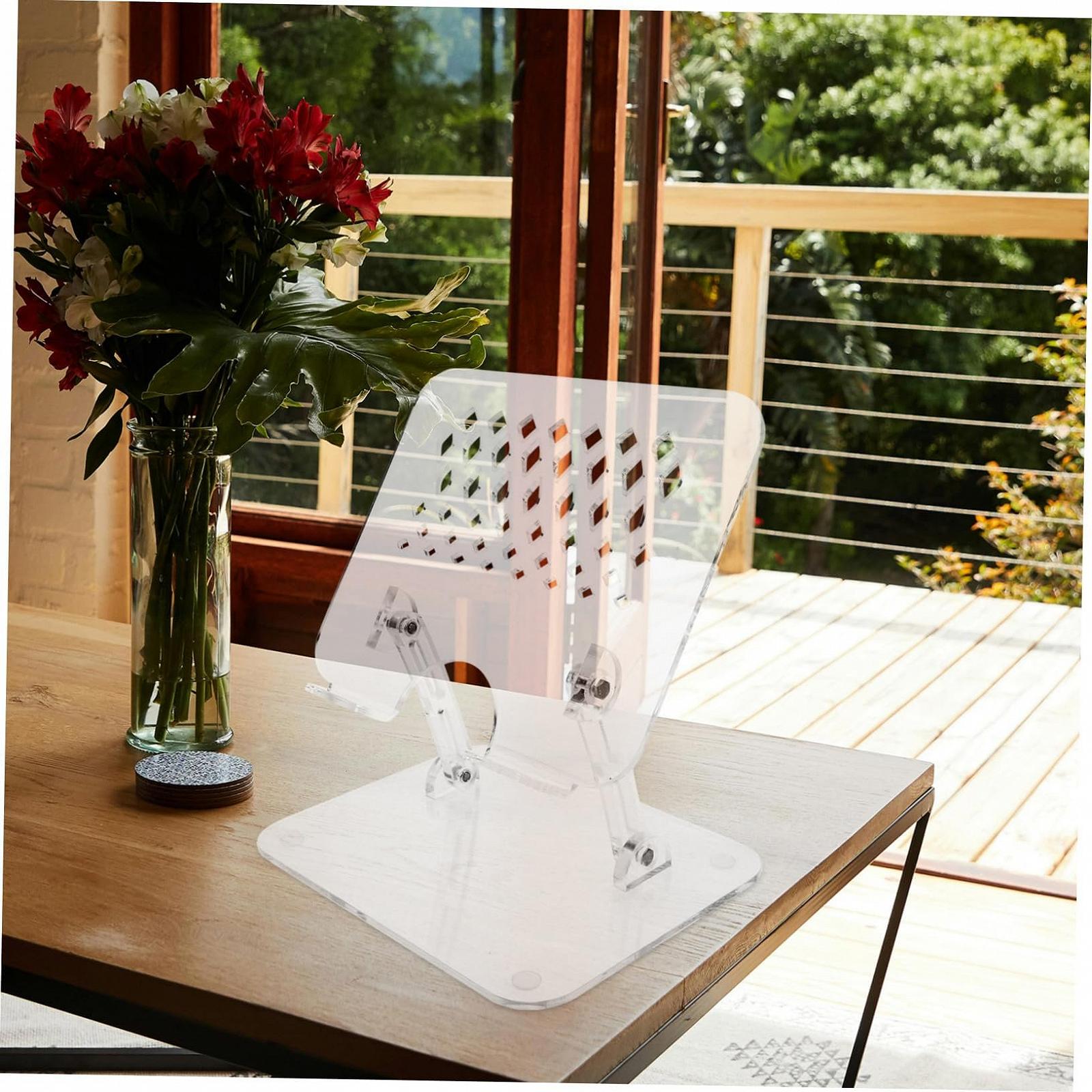 Підставка для планшета NUOBESTY, регульована по висоті, акрилова, для читання, для планшетів та ноутбуків, для дому, офісу та школи, фото №3