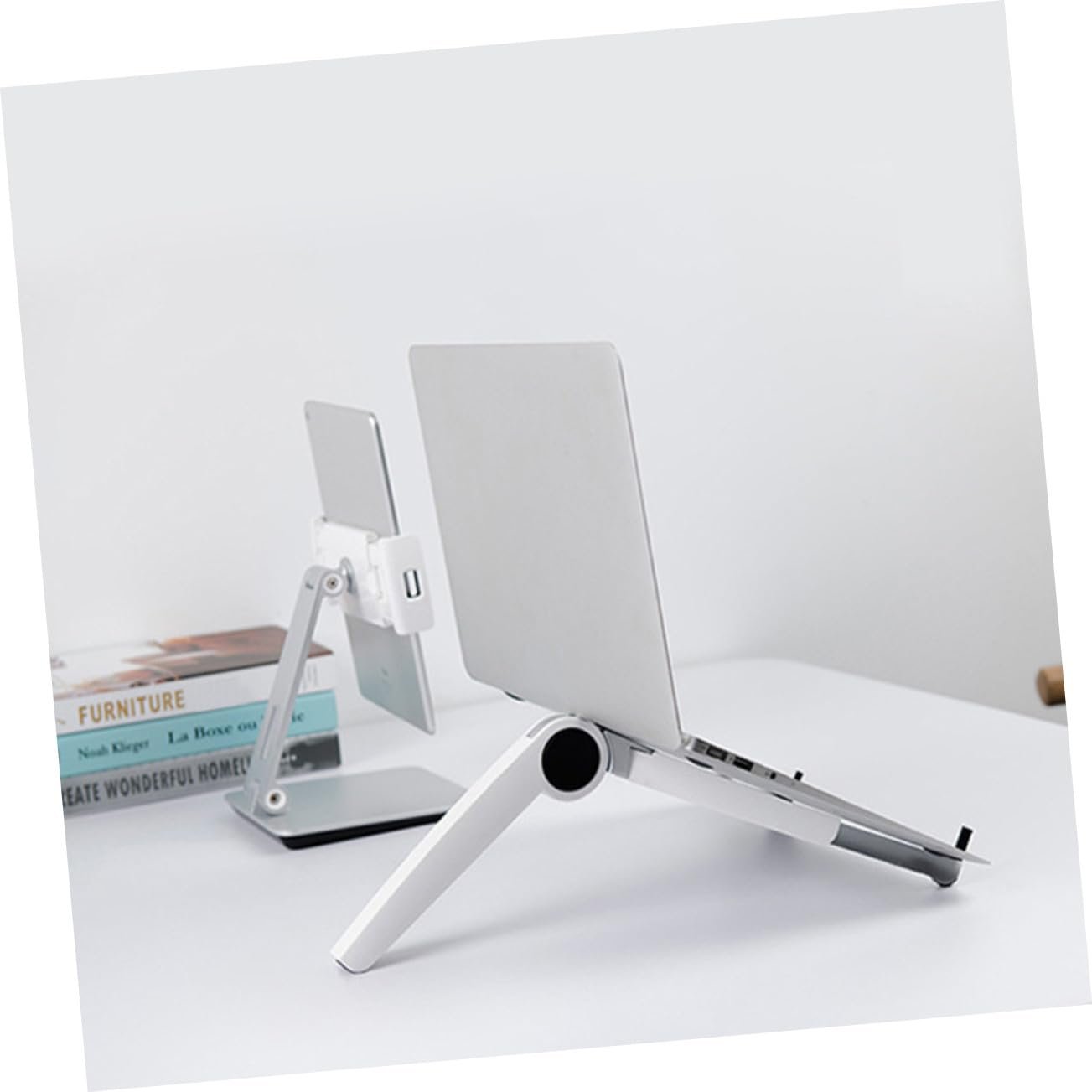 Підставка для ноутбука Трикутна алюмінієва Регульована Складна Портативна Охолоджуюча для офісу дому подорожей, фото №2