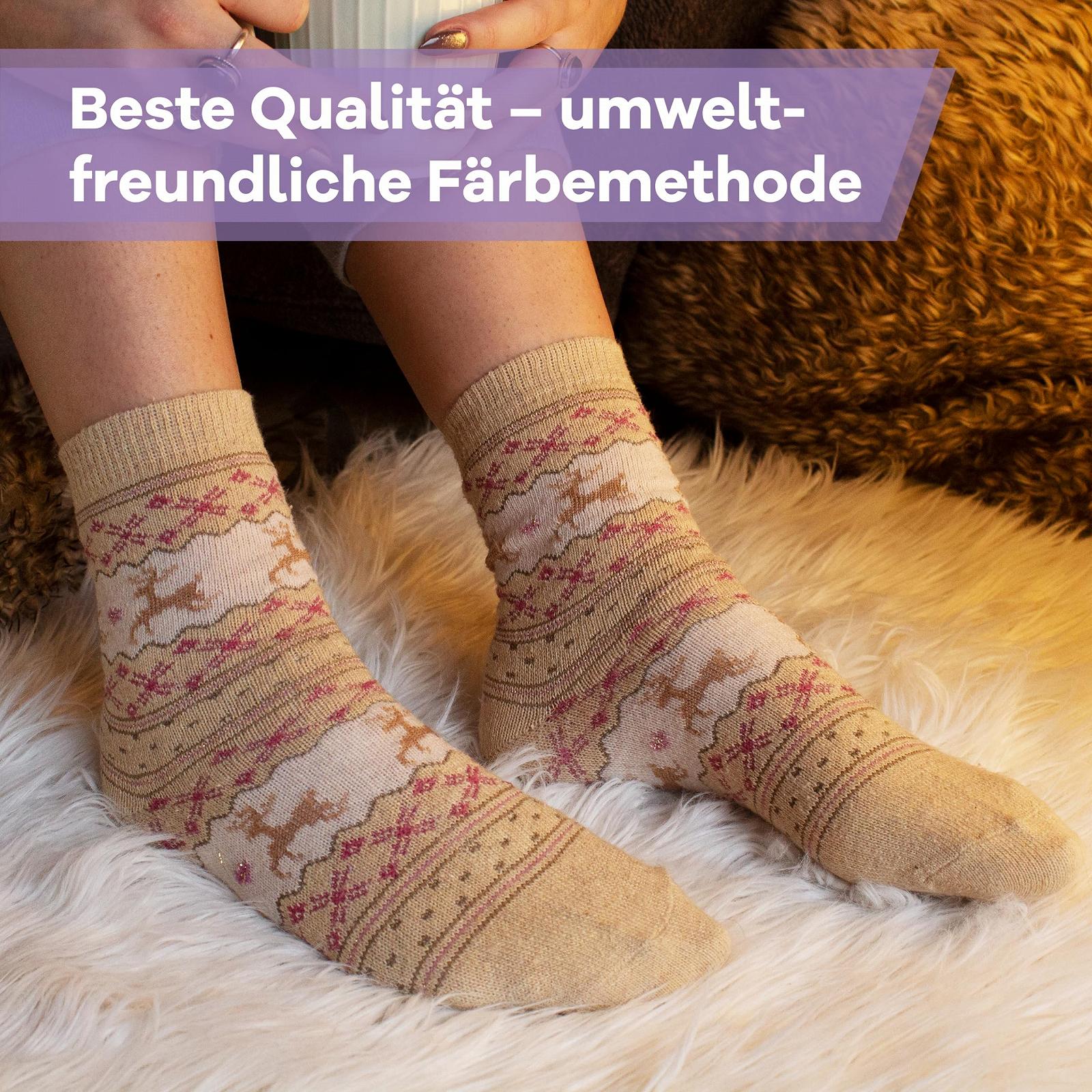 Носки Netrox зимние, 3 пары, теплые и мягкие Рождественские носки I 35-42 I Пушистые носки для женщин и детей, красный, коричневый, белый, 2.5-7.5, фото №5