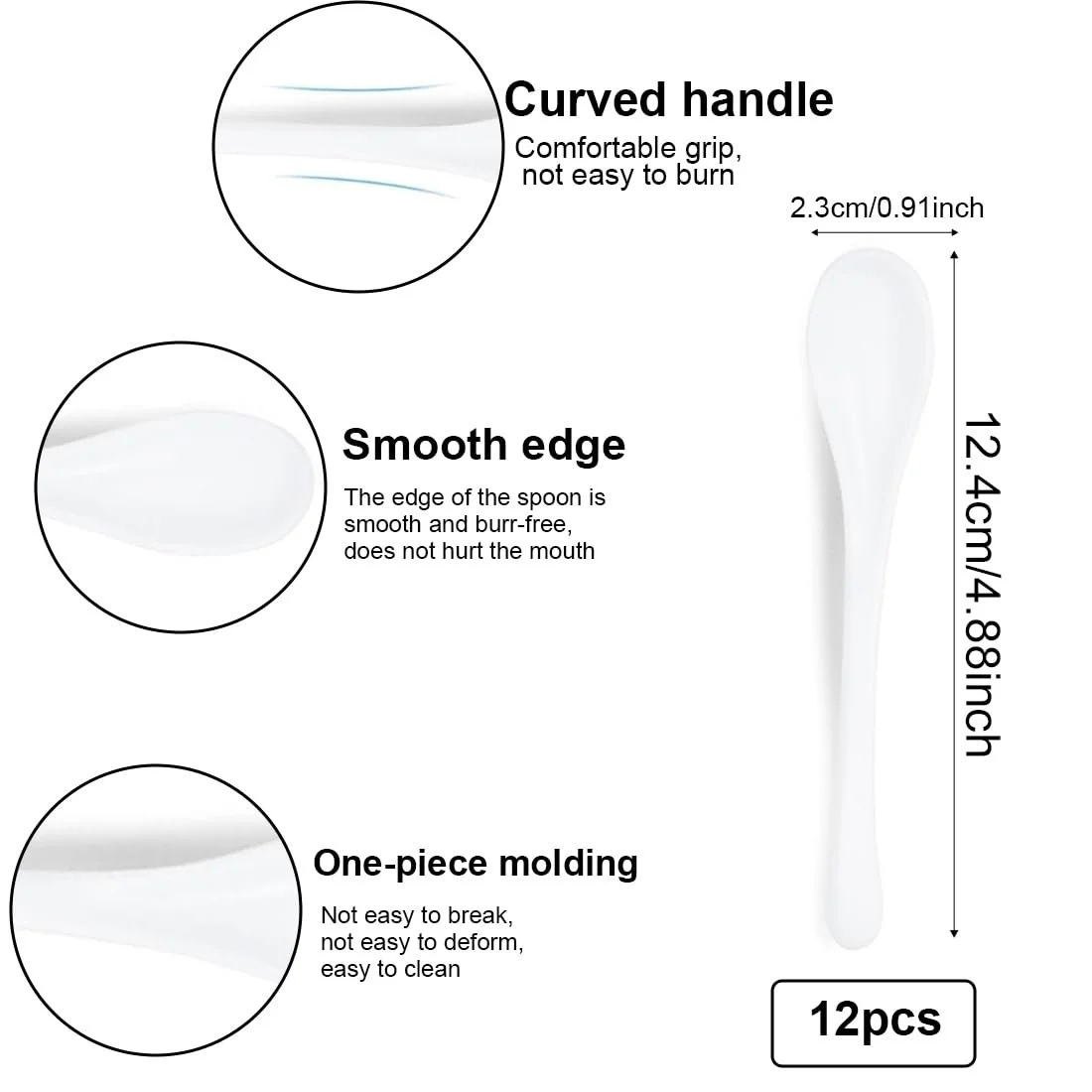 Ложка Пластиковая Белая 12 шт, фото №3