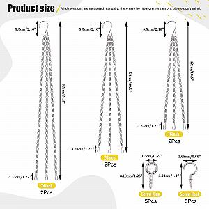 Набір ланцюгів для підвісних кошиків 16 наборів 3 типи Залізо synthetic.ua - Фото 1