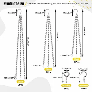 Набір ланцюгів для підвісних кошиків 16 наборів 3 типи Залізо synthetic.ua - Фото 1