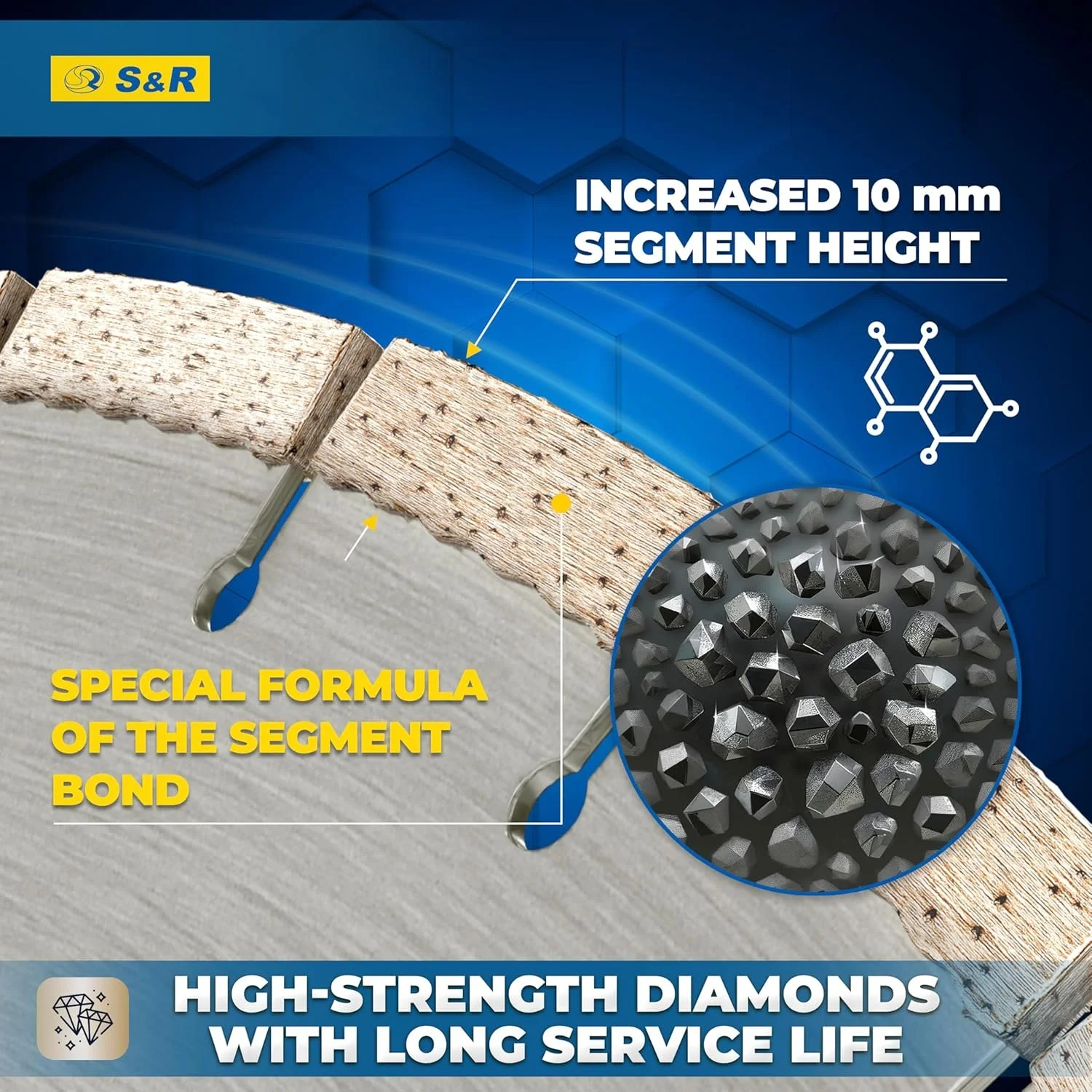 Алмазний відрізний диск S&R / 450 x 25,4 мм / Срібний, фото №4