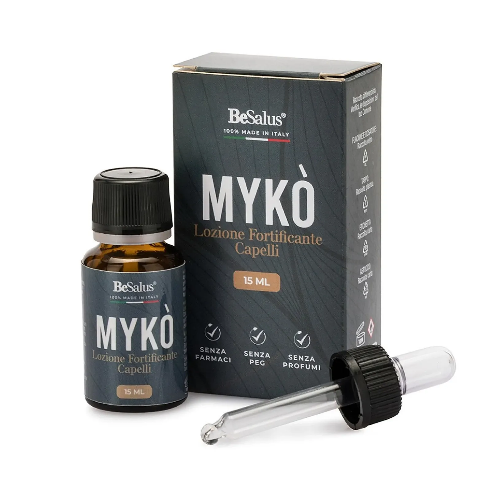 Лосьйон проти випадіння волосся Mykò для чоловіків і жінок, 15 мл, Зміцнюючий, фото №1 Лосьйон проти випадіння волосся Mykò для чоловіків і жінок, 15 мл, Зміцнюючий, фото №1