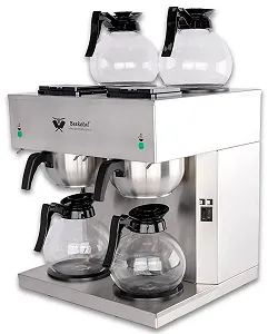 Профессиональная капельная кофеварка Beeketal BGK-4GK Gastro Duo 4 стеклянных кувшина 1,7 л 4 нагревательные пластины 2х2020 Вт Нержавеющая сталь - Фото 1