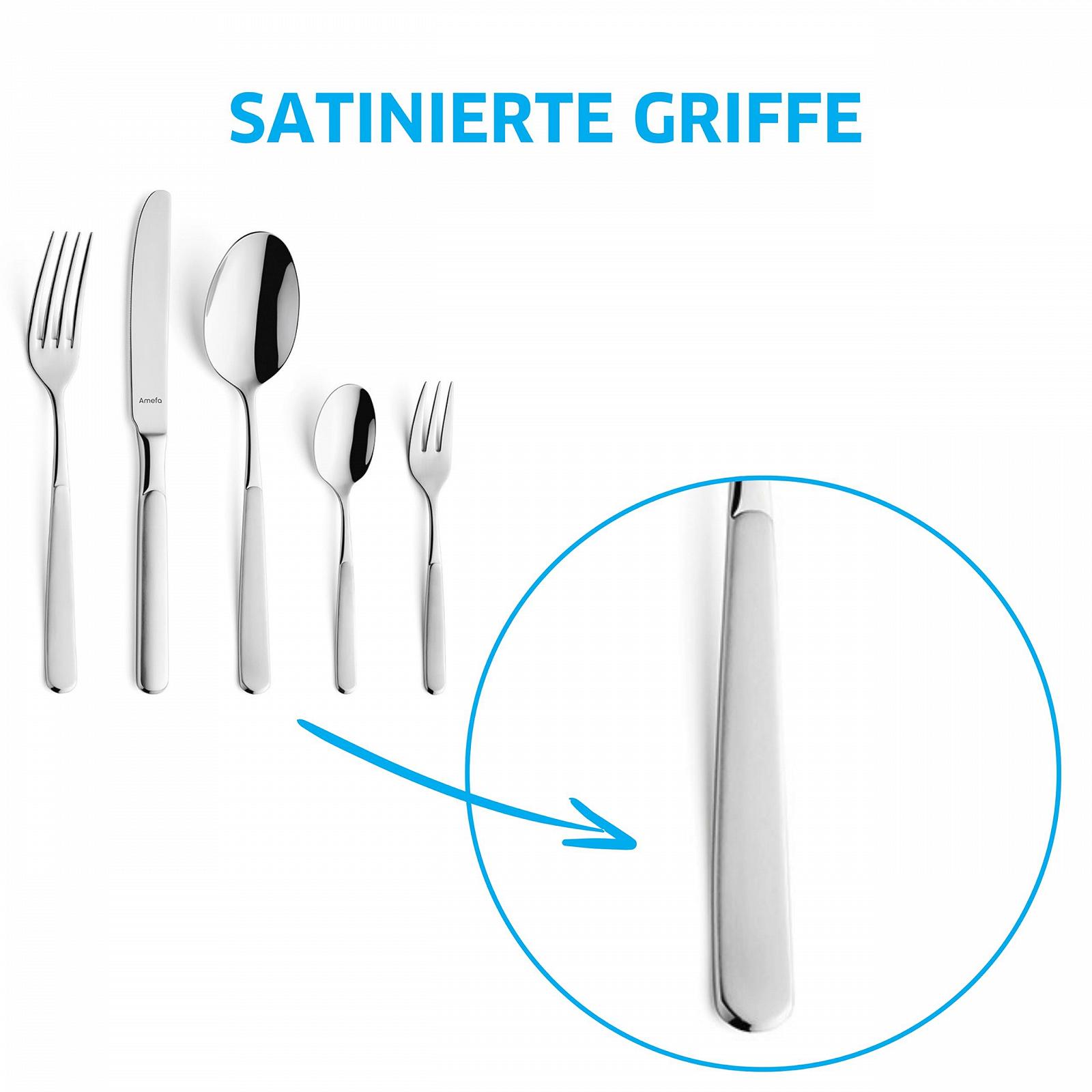 Набор столовых приборов Amefa SATINA 30 предметов (6 персон) Нержавеющая сталь, фото №3 Набор столовых приборов Amefa SATINA 30 предметов (6 персон) Нержавеющая сталь, фото №3