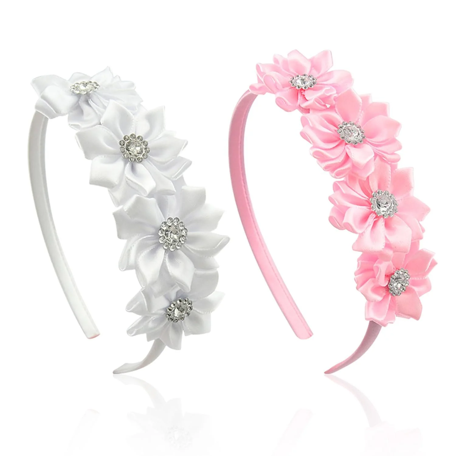 Обруч Квітковий з Діамантами Дитячий Атласний, фото №1