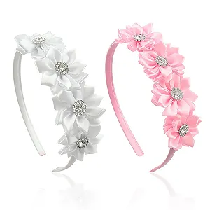 Обруч Цветочный с Бриллиантами Детский Атласный - Фото 1