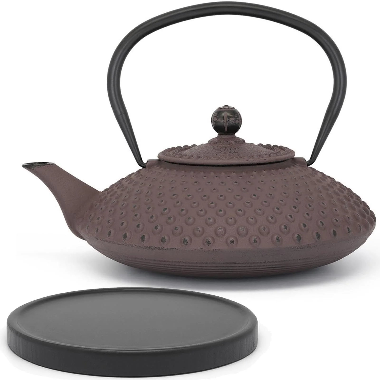 Чайник-заварник Bredemeijer Чавунний 1.25 літра Плоский Asian з чорною дерев'яною підставкою і чайним фільтром, фото №1