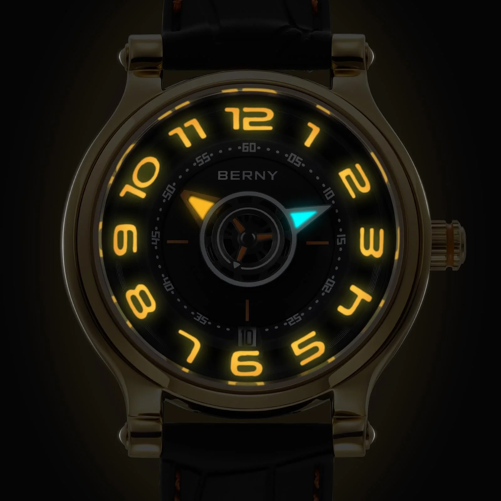 Механические часы BERNY Автоматические часы Super Luminous Compass Tire Dial Cool Наручные часы Fashion Watches Sapphire Lens 5ATM Waterproof, фото №4 Механические часы BERNY Автоматические часы Super Luminous Compass Tire Dial Cool Наручные часы Fashion Watches Sapphire Lens 5ATM Waterproof, фото №4