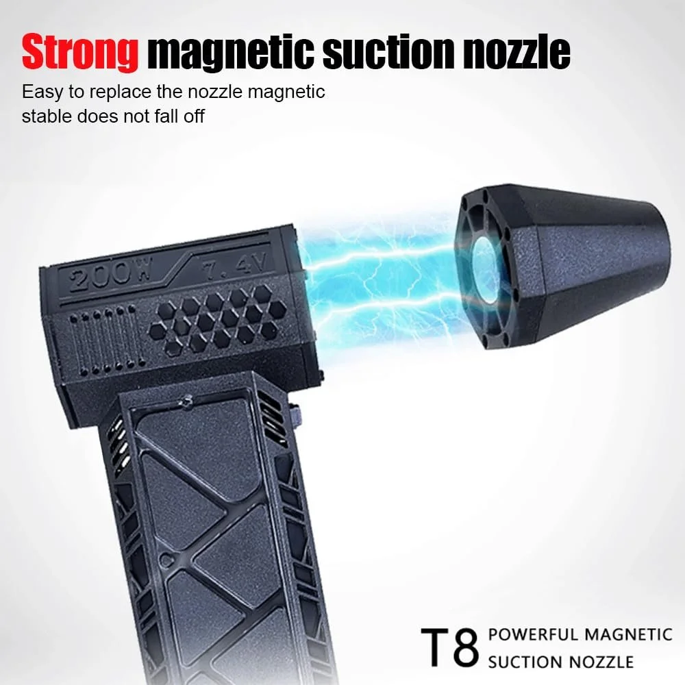 Міні-турбовентилятор Kavolet 130,000 RPM з магнітною насадкою Speed Adjustable, фото №4