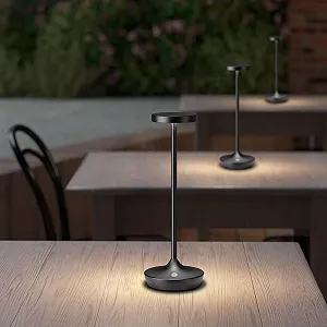 Настільна лампа LED Wireless 6000 мАг 3 кольори IP54 Чорна synthetic.ua - Фото 1