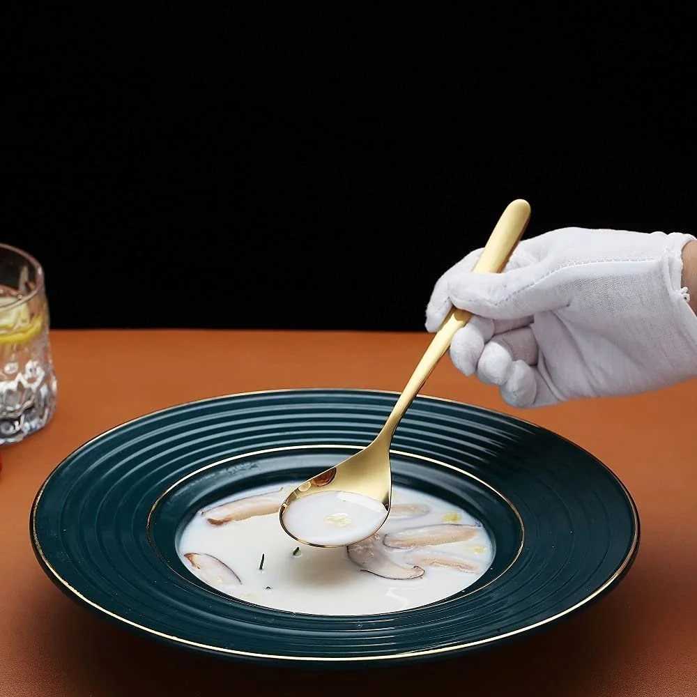 Ложки столові HOMQUEN Golden, 6 шт, 20,5 см, нержавіюча сталь, золотий, фото №5