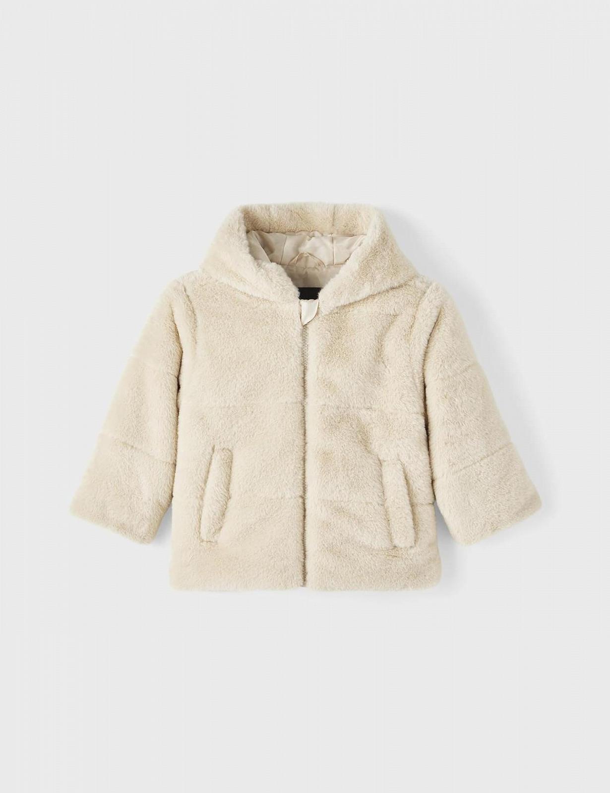Куртка NAME IT Nmfmila из искусственного меха с капюшоном Pb, короткая, фото №3