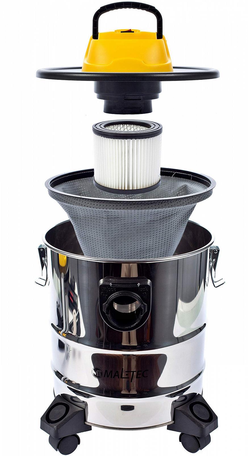 МалТек TurboVac ML2500-ASH-INDUSTRIAL камінний пилосос Нержавіюча сталь Пластик Сріблястий Жовтий, фото №4 МалТек TurboVac ML2500-ASH-INDUSTRIAL камінний пилосос Нержавіюча сталь Пластик Сріблястий Жовтий, фото №4