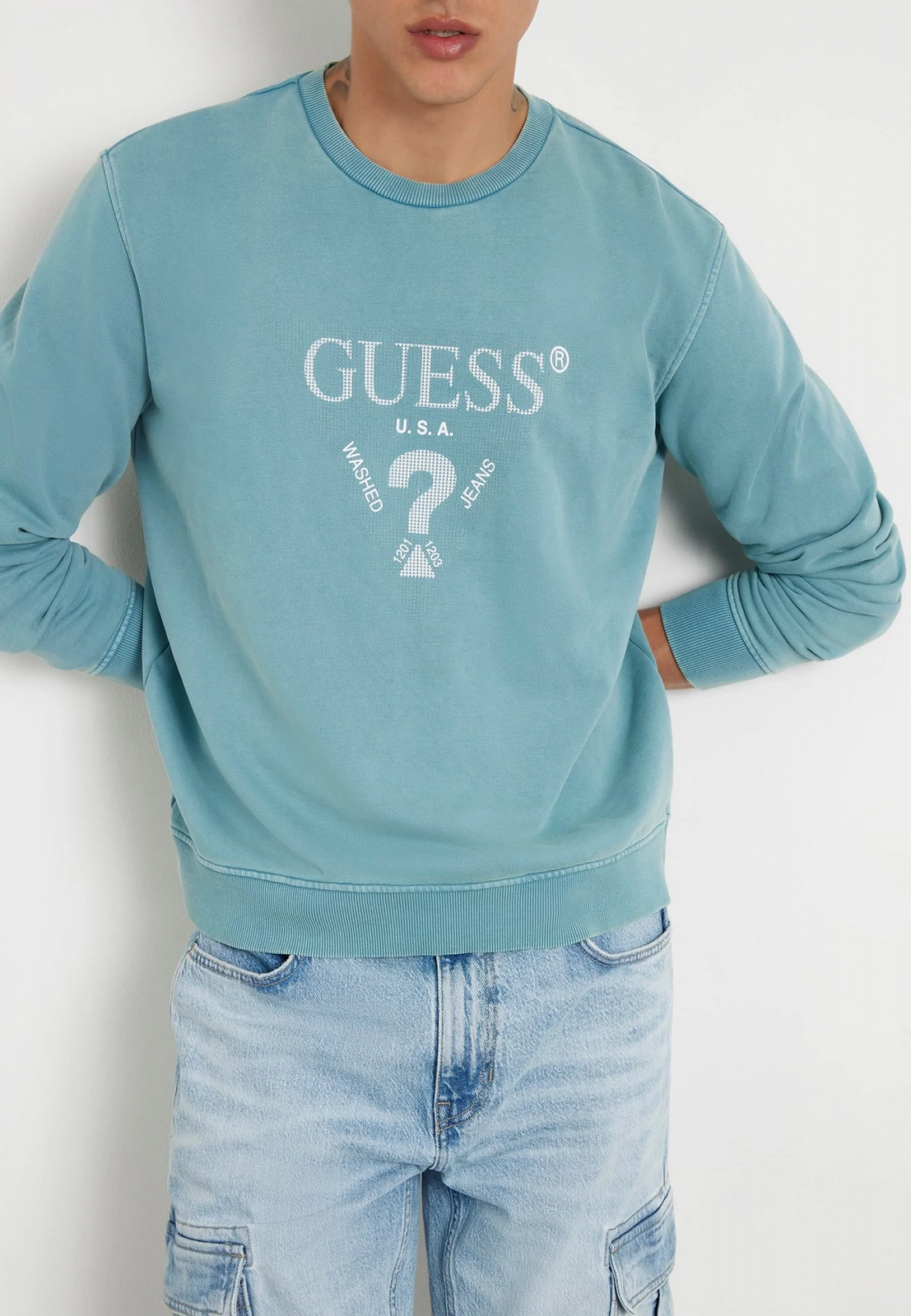 Чоловічий світшот GUESS JEANS / Бірюзовий / Розмір L, фото №5