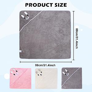 Полотенце с капюшоном BORDEAG, набор 3 шт, 80 x 80 см, из кораллового флиса, для новорожденных 0-2 лет synthetic.ua - Фото 1