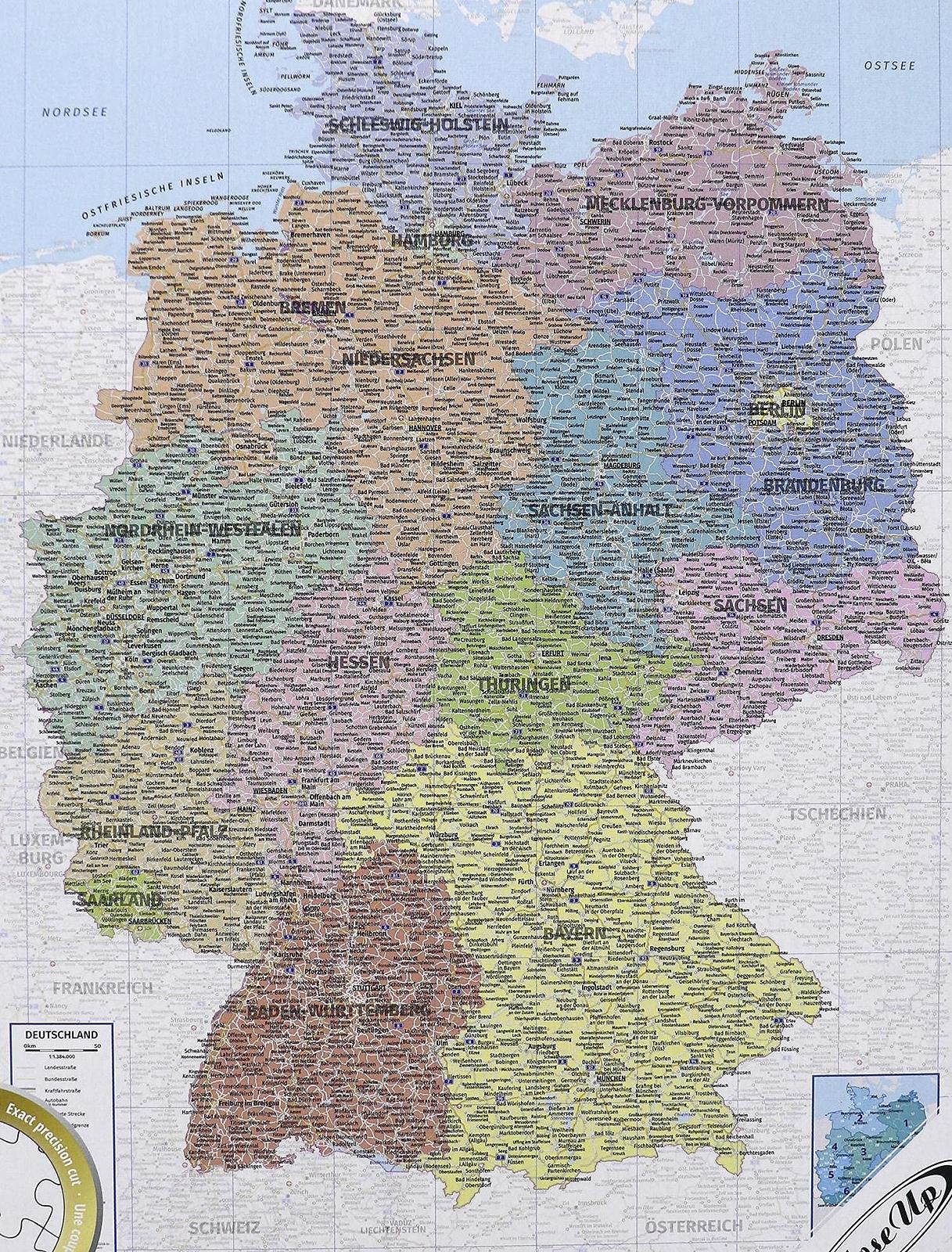 Пазл Close Up Germany Premium Map 2021 1000 деталей 68 x 48 см, фото №2