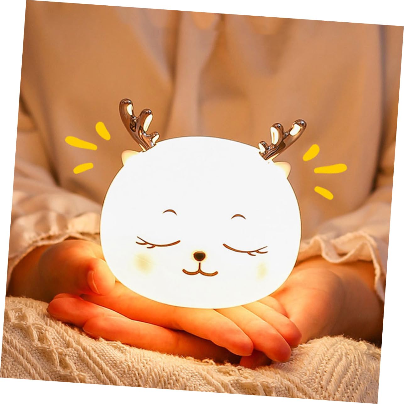 Лампа Abaodam Little Milk Deer LED USB Силикон Белый, фото №6