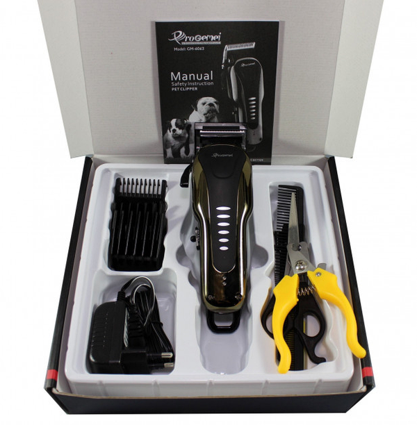Машинка для стрижки животных Gemei GM 6063 Черная, фото №1 Машинка для стрижки животных Gemei GM 6063 Черная, фото №1