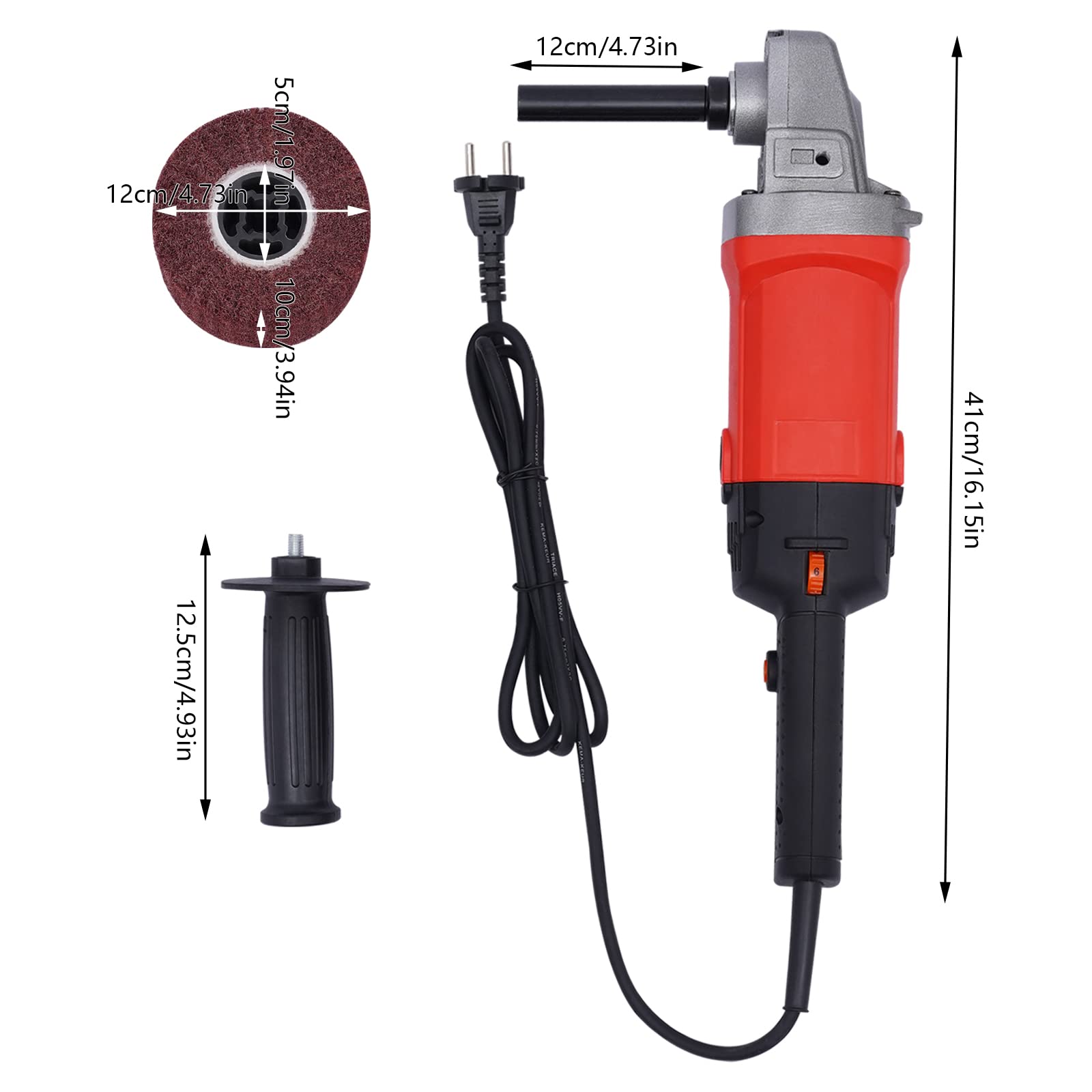Кутова шліфувальна машинка KiwiHood 1580W Електрична шліфувальна машинка Змінна швидкість, фото №5 Кутова шліфувальна машинка KiwiHood 1580W Електрична шліфувальна машинка Змінна швидкість, фото №5