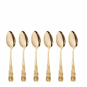 Ложка для кави Gräwe Набір з 6 штук Нержавіюча сталь Золотий - Фото 1