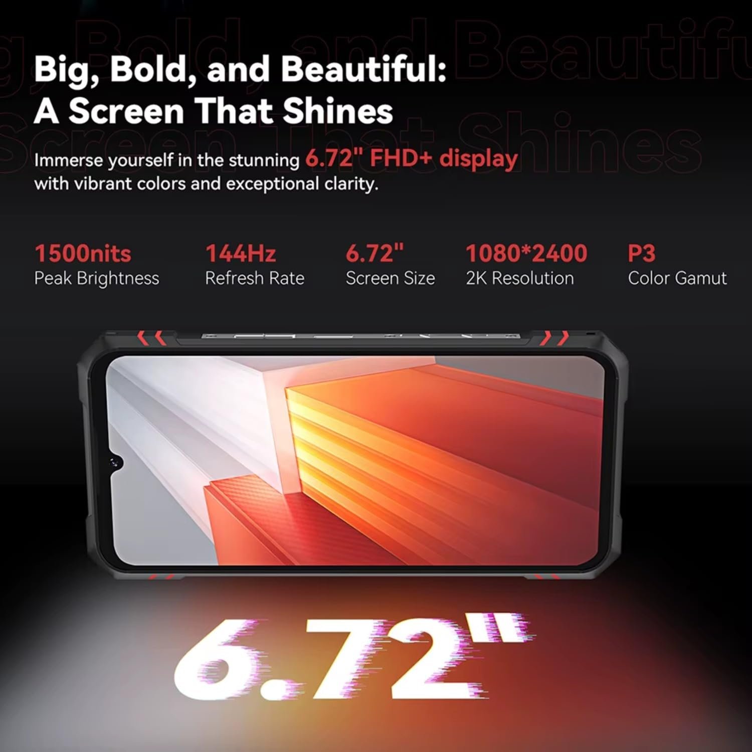 Смартфон CUBOT Kingkong Star 2 6.72 дюйма 24GB/256GB 100MP 5100mAh Android 14 Black, фото №6 Смартфон CUBOT Kingkong Star 2 6.72 дюйма 24GB/256GB 100MP 5100mAh Android 14 Black, фото №6