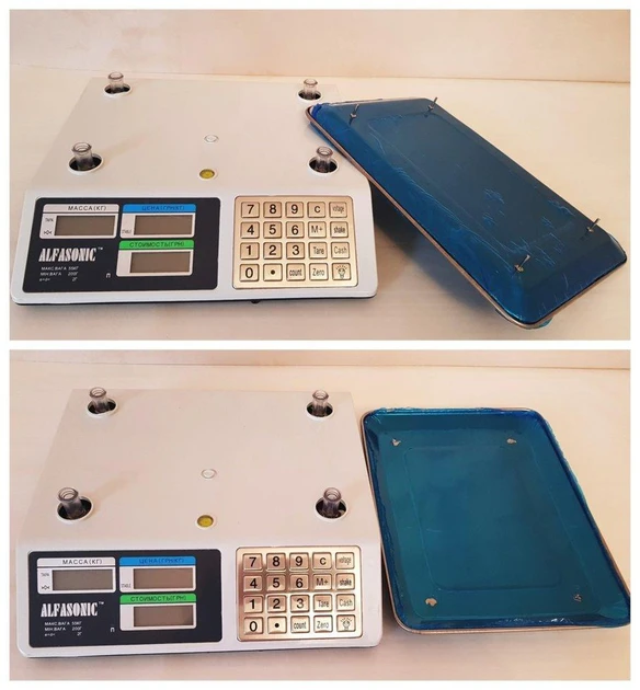 Весы торговые электронные Alfasonic AS-A099 настольные до 55 кг металлические кнопки, фото №7 Весы торговые электронные Alfasonic AS-A099 настольные до 55 кг металлические кнопки, фото №7