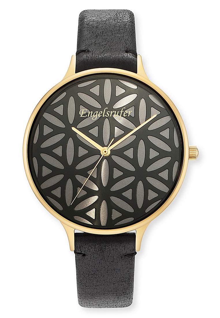 Женские часы Engelsrufer Кожа Золото Аналоговый Черный, фото №1 Женские часы Engelsrufer Кожа Золото Аналоговый Черный, фото №1