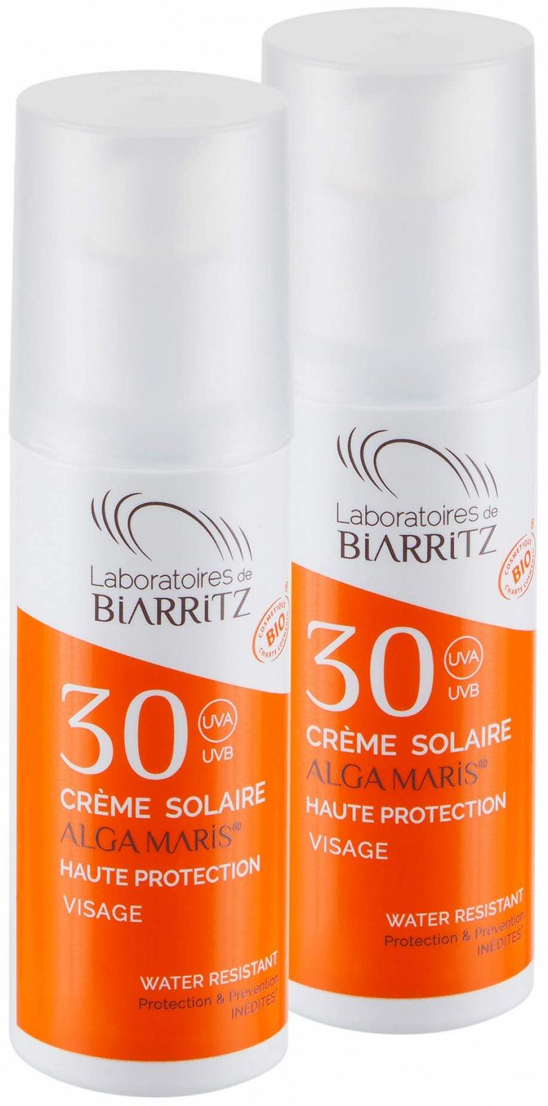 Сонцезахисний крем для обличчя Laboratoires de Biarritz Alga Maris SPF 30 50 мл Органічний Без ефекту відбілювання Набір з 2 шт., фото №1