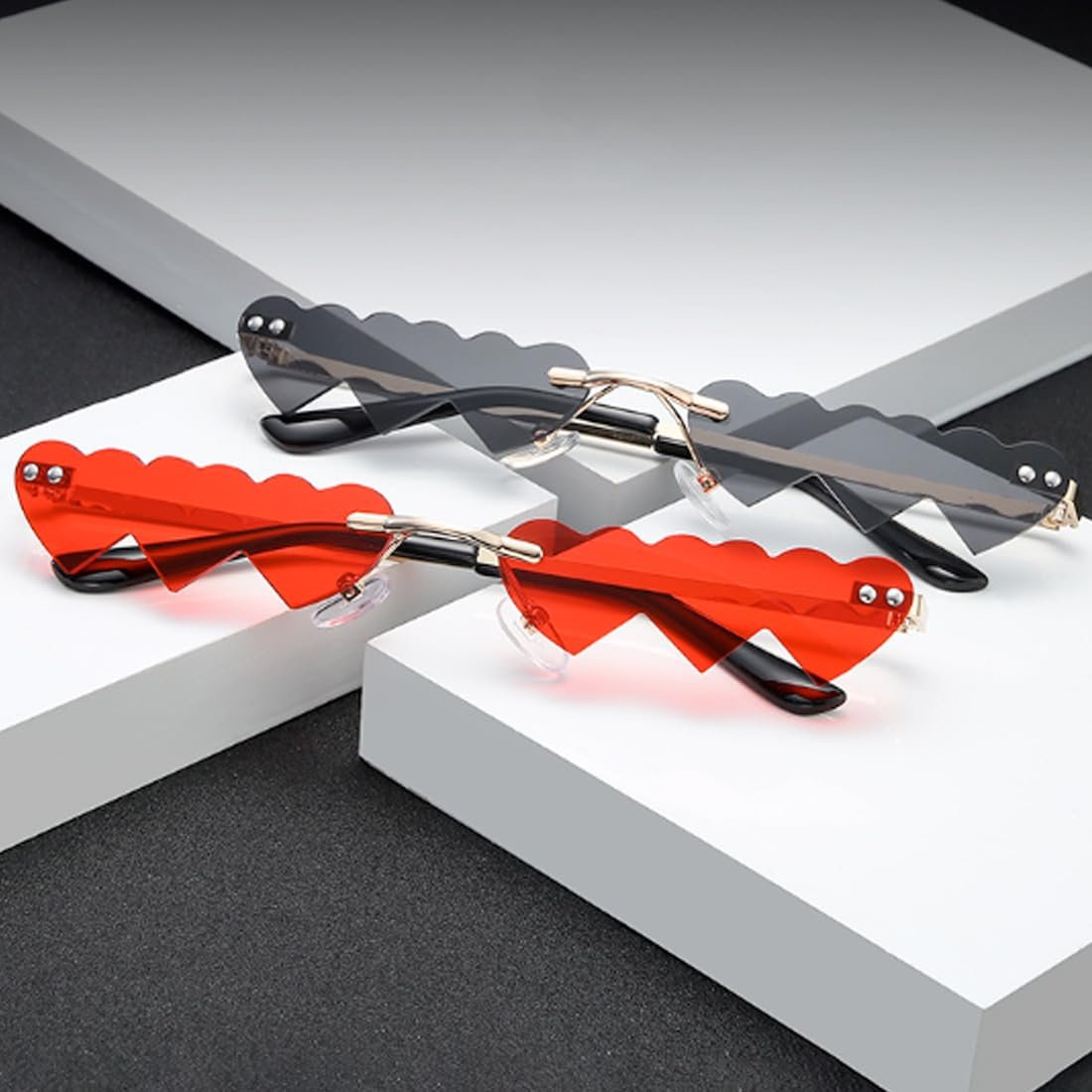 Сонцезахисні Окуляри Серце Ретро QOWUXHZ, 2 шт, Червоний, фото №6 Сонцезахисні Окуляри Серце Ретро QOWUXHZ, 2 шт, Червоний, фото №6