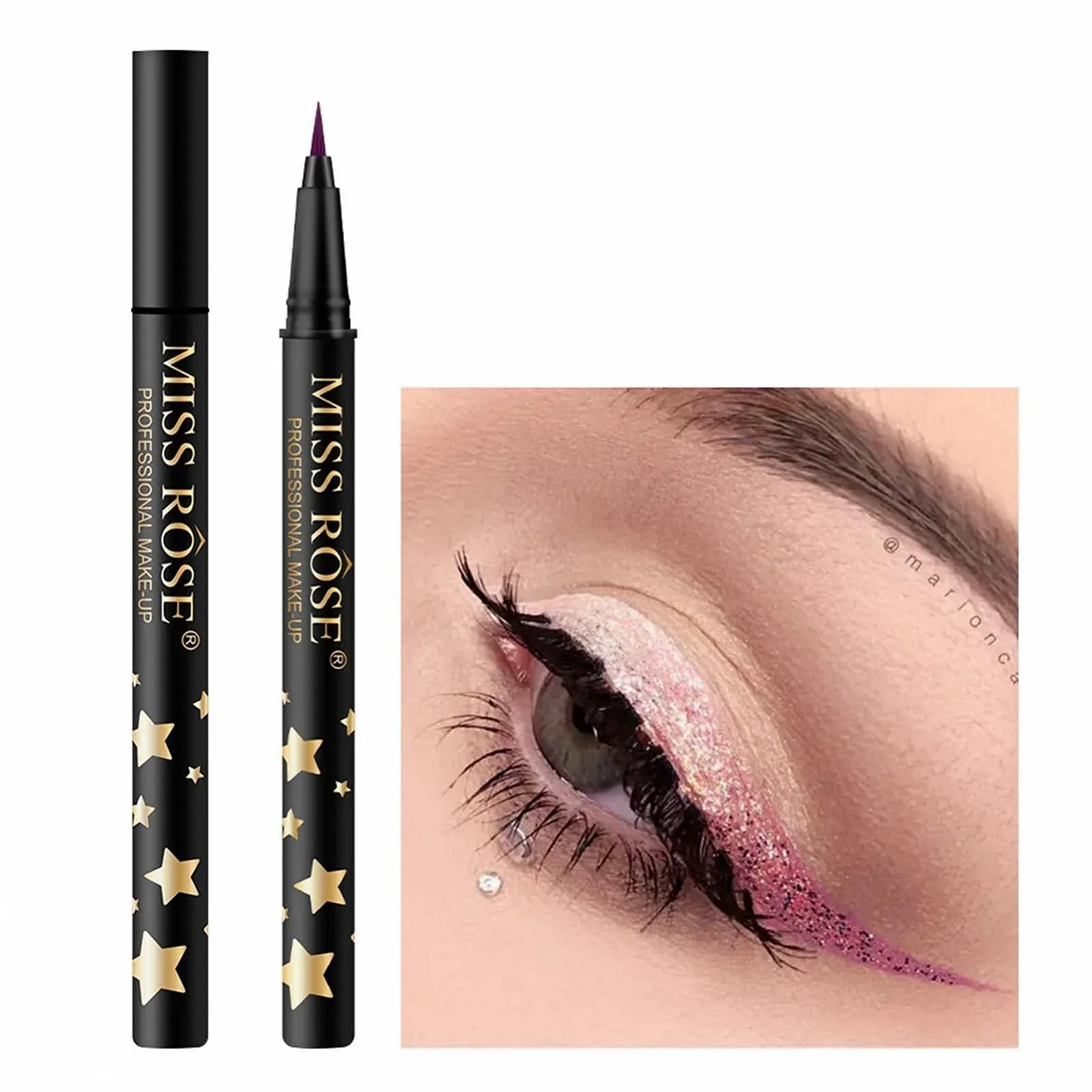 Рідка Підводка для очей Fowybe Різнокольорова мерехтлива Водостійка і потостійка, фото №7