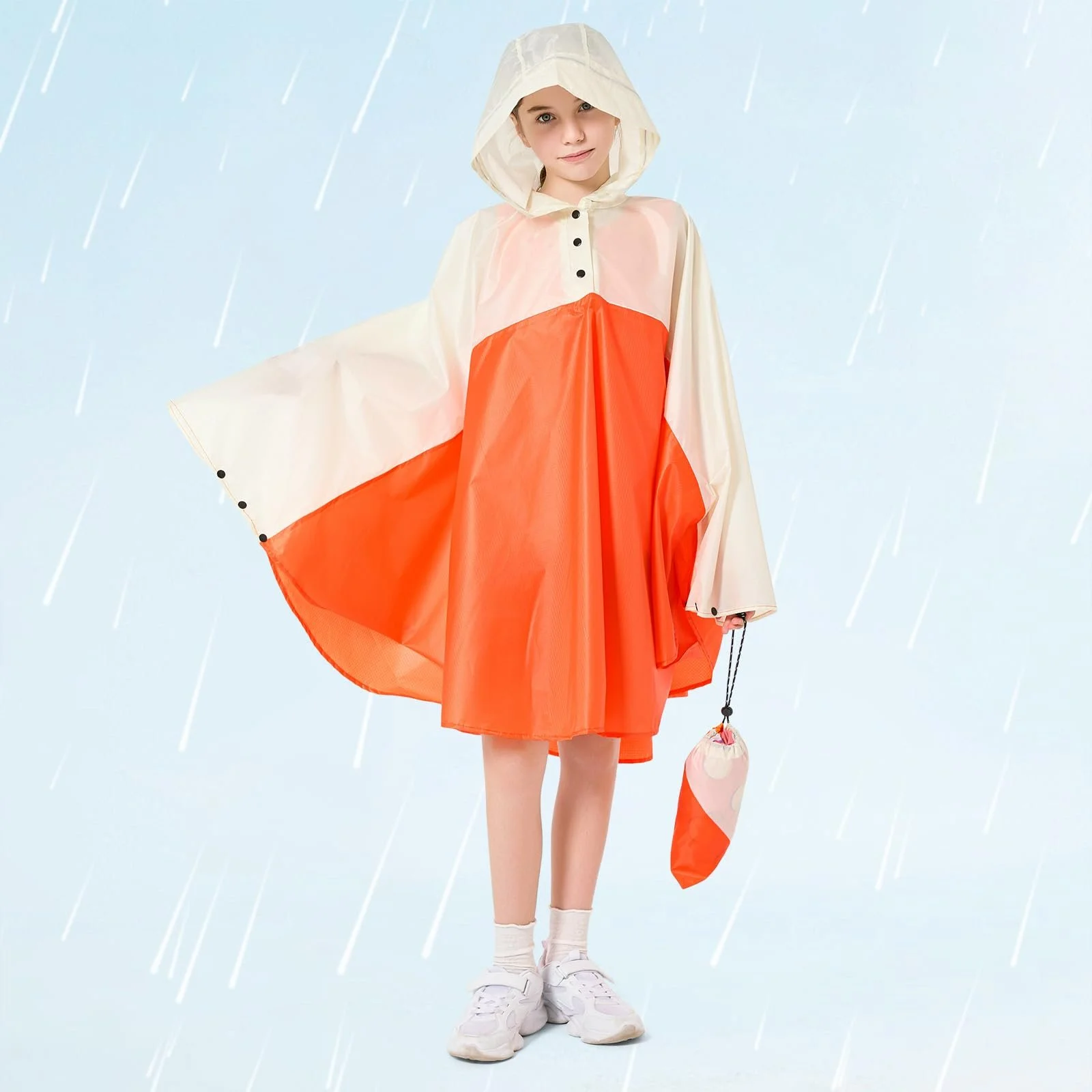 Детское дождевое пончо KAKU NANU, Легкое водонепроницаемое, фото №3
