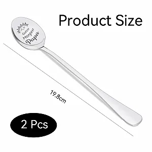 Ложка с гравировкой из нержавеющей стали, 19 см, набор 2 шт "Доброе утро мама, папа" synthetic.ua - Фото 1